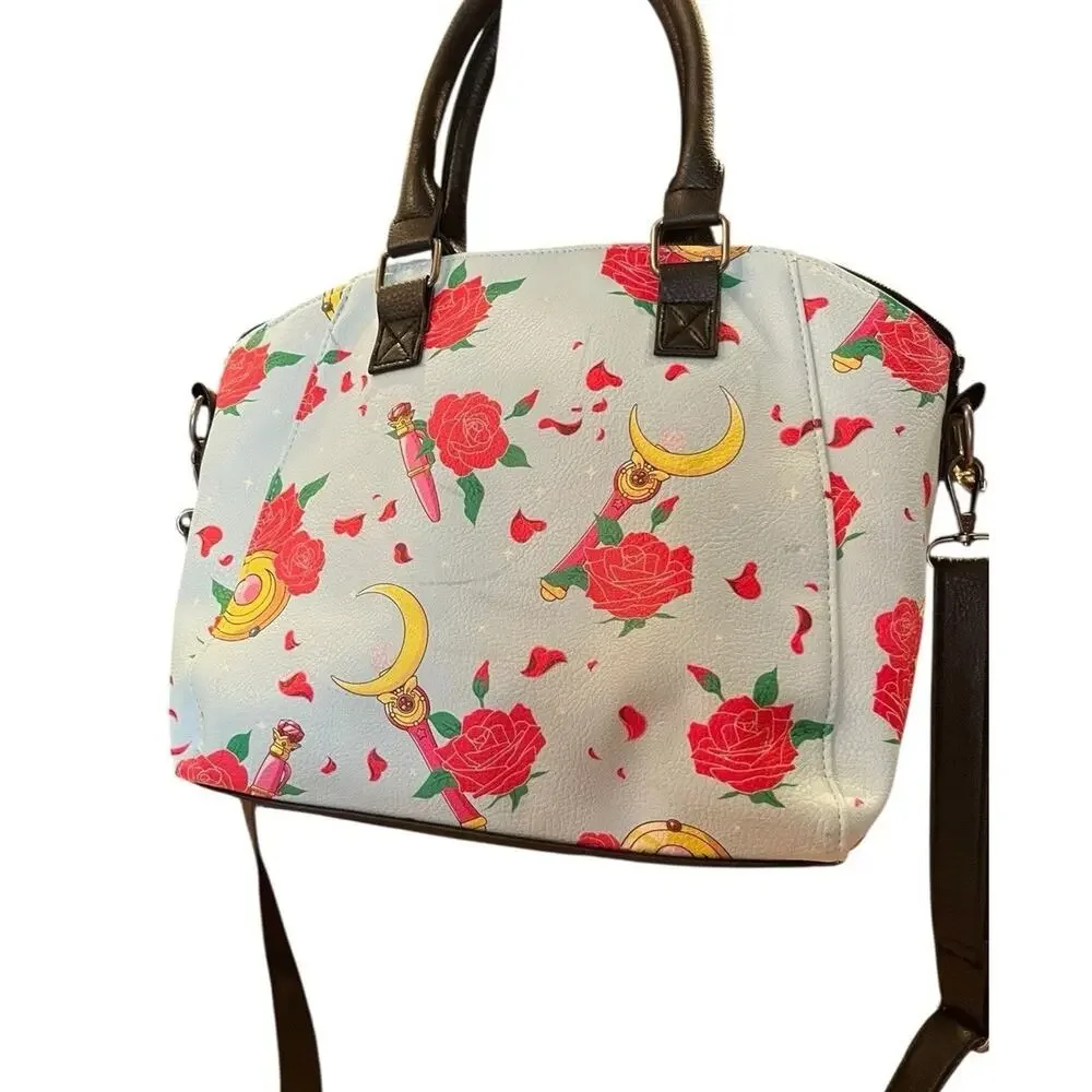 Loungefly Sailor Moon Rare Purse Crossbody & Satchel Gadgets & Roses Print READ